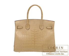Hermes　Birkin bag 30　Poussiere/Dust beige　Matt alligator crocodile skin　Gold hardware