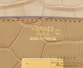 Hermes　Birkin bag 30　Poussiere/Dust beige　Matt alligator crocodile skin　Gold hardware