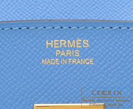 hermes birkin bag 35 blue paradise epsom leather silver hardware