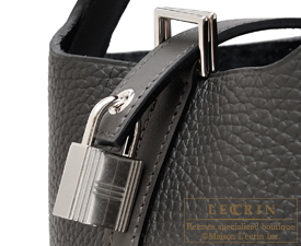 Hermes　Picotin Lock　Touch bag 18/PM　Graphite/Plomb　Clemence leather/　Swift leather　Silver hardware