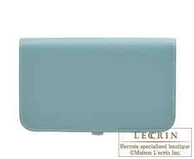Hermes　Dogon GM　Ciel/Sky blue　Evercolor leather　Silver hardware