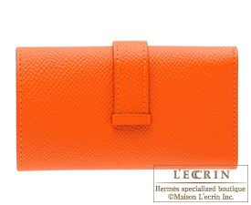 Hermes　Bearn Key case/4 key holder　Feu/Fire orange　Epsom leather　Gold hardware