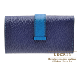Hermes　Bearn Key case/4 key holder　Blue saphir/Blue izmir　Epsom leather　Silver hardware