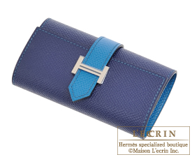 Hermes　Bearn Key case/4 key holder　Blue saphir/Blue izmir　Epsom leather　Silver hardware