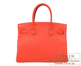 Hermes　Birkin bag 30　Rouge pivoine　Clemence leather　Silver hardware