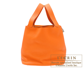 Hermes　Picotin Lock bag GM　Orange　Clemence leather　Silver hardware