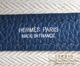 Hermes　Garden Party bag 30/TPM　Blue de presse　Negonda leather　Silver hardware