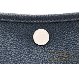 Hermes　Garden Party bag 30/TPM　Blue de presse　Negonda leather　Silver hardware