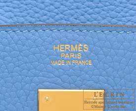 Hermès Kelly 32 Clemence Blue Paradise