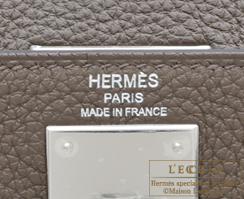 Hermes　Kelly bag 28　Taupe grey　Togo leather　Silver hardware