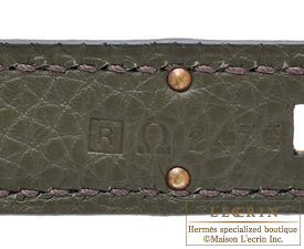 Hermes　Kelly bag 32　Retourne　Olive green　Clemence leather　Gold hardware