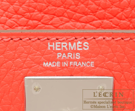 Hermes　Kelly bag 28　Rose jaipur　Clemence leather　Silver hardware