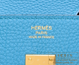 Hermes　Birkin bag 25　Turquoise blue　Togo leather　Gold hardware