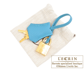 Hermes　Birkin bag 25　Turquoise blue　Togo leather　Gold hardware