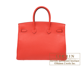 Hermes　Birkin bag 35　Rouge pivoine　Clemence leather　Silver hardware