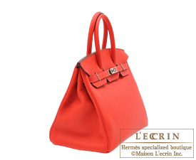 Hermes　Birkin bag 35　Rouge pivoine　Clemence leather　Silver hardware