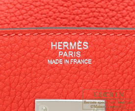 Hermes　Birkin bag 35　Rouge pivoine　Clemence leather　Silver hardware