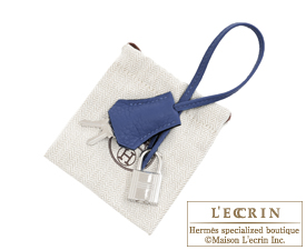 Hermes　Birkin bag 35　Blue saphir/Sapphire blue　Clemence leather　Silver hardware