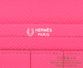 Hermes　Personal Bearn Soufflet Iris/Rose tyrien Epsom leather Silver hardware