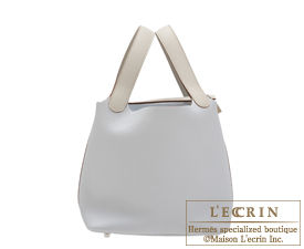 Hermes　Picotin Lock　Touch bag 22/MM　Blue pale/Pearl grey　Clemence leather/　Swift leather　Silver hardware
