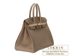 Hermes　Birkin bag 35　Etoupe grey/Gris tourterelle　Clemence leather　Gold  hardware