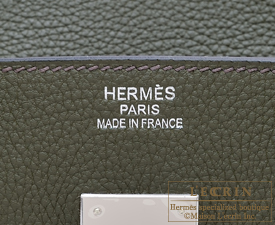 Hermes　Birkin bag 35　Olive green/Vert Olive　Togo leather　Silver hardware
