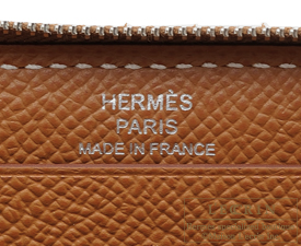 Hermes　Azap long　Gold　Epsom leather　Silver hardware