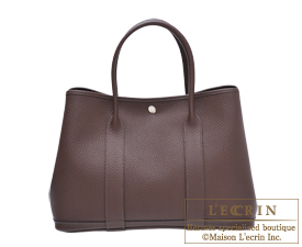 Hermes　Garden Party bag 36/PM　Moka　Country leather　Silver hardware