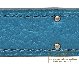 Hermes　Kelly bag 35　Blue izmir　Clemence leather　Silver hardware