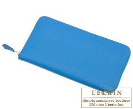 Hermes　Azap long　Blue izmir　Epsom leather　Silver hardware