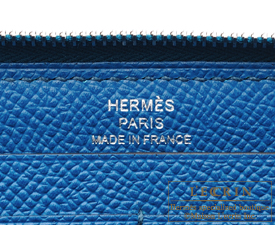 Hermes　Azap long　Blue izmir　Epsom leather　Silver hardware