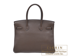 Hermes　Birkin bag 30　Cafe/Coffee　Clemence leather　Silver hardware