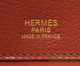 Hermes　Birkin Ghillies bag 30　Brique/RougeH/Sunset　Ostrich leather　Champagne gold hardware