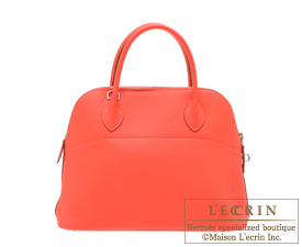 Hermes　Bolide bag 31　Rose jaipur/Indian pink　Clemence leather　Silver hardware