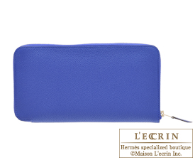 Hermes　Azap long　Blue electric　Togo leather　Silver hardware