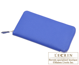 Hermes　Azap long　Blue electric　Togo leather　Silver hardware