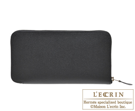 Hermes　Azap long　Black　Epsom leather　Silver hardware