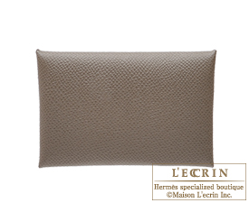 Hermes　Calvi　Etain/Etain grey　Epsom leather