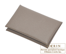 Hermes　Calvi　Etain/Etain grey　Epsom leather