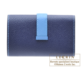 Hermes　Bearn Key case/4 key holder　Blue saphir/Blue paradise　Epsom leather　Silver hardware