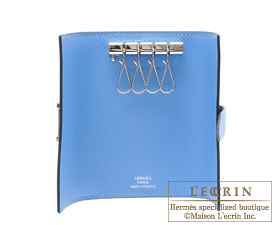 Hermes　Bearn Key case/4 key holder　Blue saphir/Blue paradise　Epsom leather　Silver hardware