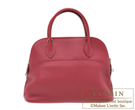 Hermes　Bolide bag 31　Ruby　Clemence leather　Silver hardware