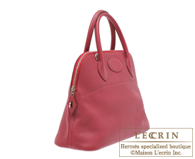 Hermes　Bolide bag 31　Ruby　Clemence leather　Silver hardware