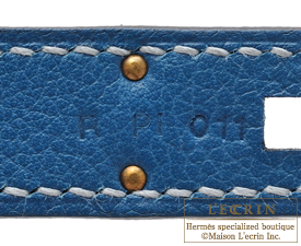Hermes　Kelly Amazon bag 32　Retourne　Ciel/Blue de galice　Grizzly leather/Evercolor leather　Champagne gold hardware
