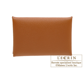 Hermes　Calvi　Gold　Epsom leather