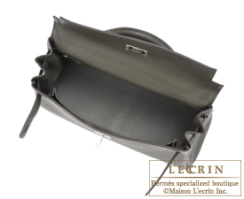Hermes　Kelly bag 32　Vert gris/Green grey　Clemence leather　Silver hardware