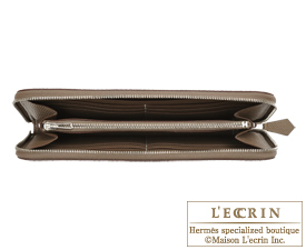 Hermes　Azap long　Etoupe grey　Epsom leather　Silver hardware