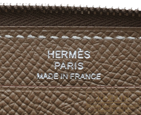Hermes　Azap long　Etoupe grey　Epsom leather　Silver hardware