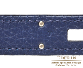 Hermes　Birkin bag 30　Blue saphir/Sapphire blue　Clemence leather　Silver hardware