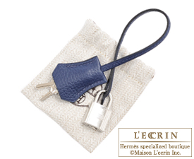 Hermes　Birkin bag 30　Blue saphir/Sapphire blue　Clemence leather　Silver hardware